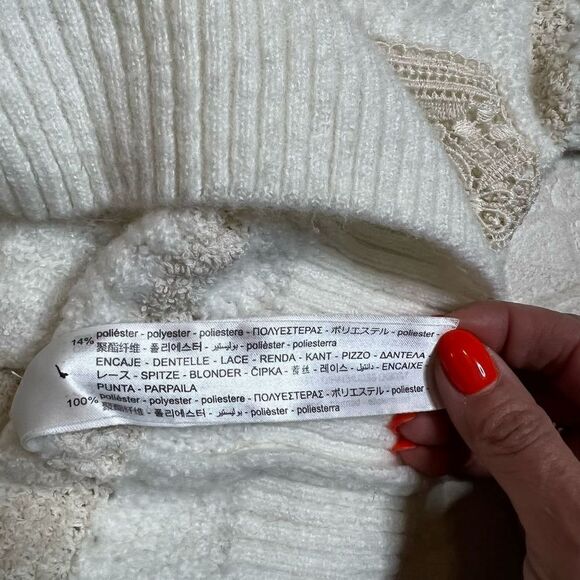 Zara lace cream oversized sweater - Picture 8 of 11
